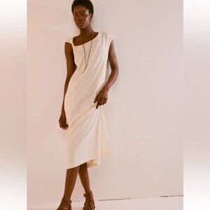 NWT Free People Drew Tee Twist Ivory Midi Dress
